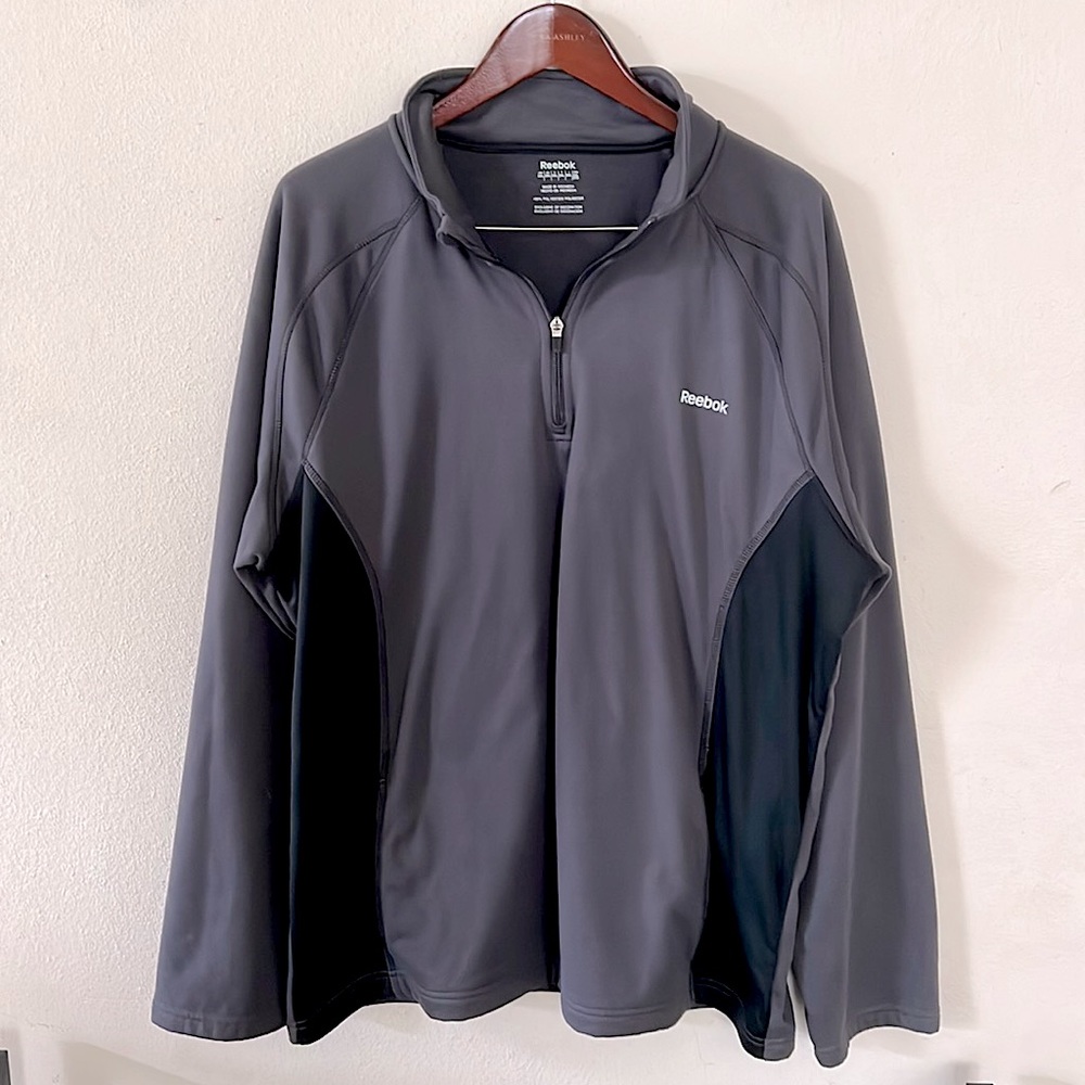 Reebok Sweatshirt Gray Mens Quarter-Zip Pullover